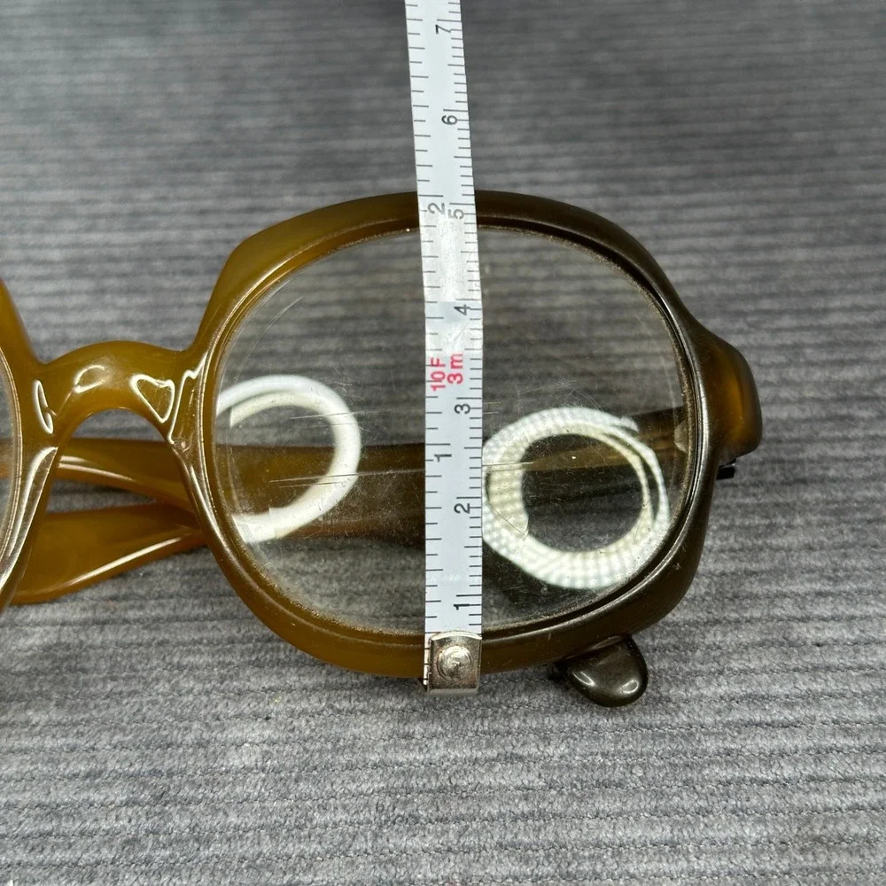 Vintage Y2K Austria Oversized Amber Green Gradient Eyeglasses 404 Retro Frames